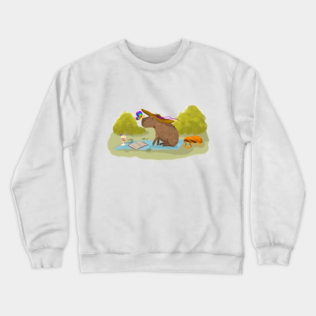 Happybara Crewneck Sweatshirt by AllWriteHere
